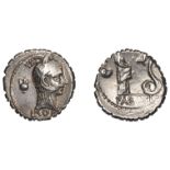 Roman Republican Coinage, L. Roscius Fabatus, Denarius, c. 64, head of Juno Sospita right, w...