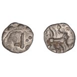 DOBUNNI, Uninscribed issues, silver Unit, moon head right, rev. triple-tailed horse right, f...