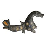 Roman, bronze Hippocampus plate brooch, 2nd century AD, 41mm x 23mm; seahorse with horse hea...
