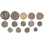 Miscellaneous Ancient coins in base metal (14), various rulers and types [14]. Fair to very...