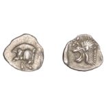 Greek Coinages, MYSIA, Kyzikos, Hemiobol, 450-400, forepart of boar left, tunny fish behind,...