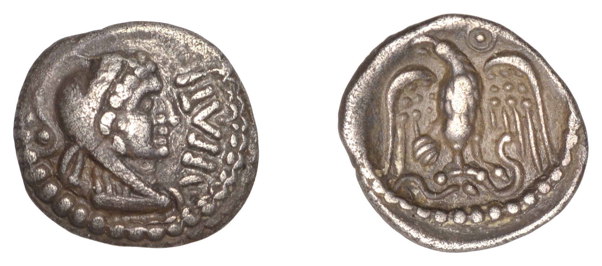 ATREBATES and REGNI, Epaticcus (20-40 AD), silver Unit, head of Hercules right, epati before...
