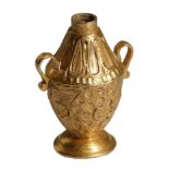 17th-18th century, miniature gold two-handled vase/urn, 20mm x 14mm, 2.81g, decorated with f...
