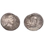 Roman Imperatorial Coinage, Mark Antony and Lucius Antony, Denarius, Ephesus, 41 BC, bare he...