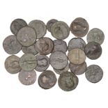 Miscellaneous Roman Imperial bronze coins (24), various emperors and types [24]. Varied stat...