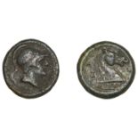Roman Republican Coinage, Anonymous, Ã† Litra, c. 240 BC, helmeted head of Mars right, rev. b...
