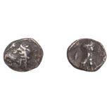 Greek Coinages, ATTICA, Athens, Obol, c. 455-05, helmeted head of Athena right, rev. owl sta...