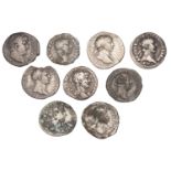 Roman Imperial Coinage, Trajan, Denarius, 107, laureate bust right, rev. Victory standing le...