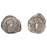 ATREBATES and REGNI, Epaticcus, silver Unit, head of Hercules right, epati before face, rev....