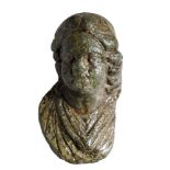 Roman, bronze mount, 2nd century AD, 53mm high by 30mm wide by 23mm deep, 108.84g; head of B...