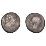 Roman Imperatorial Coinage, Mark Antony and Kleopatra VII, Denarius, Alexandria, 34 BC, bare...