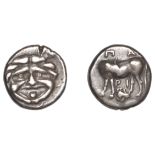 Greek Coinages, MYSIA, Parion, Hemidrachm, c. 350-300, bull left, head reverted, rose below,...