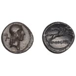 Roman Republican Coinage, C. Piso L.f. Frugi, Denarius, c. 67, diademed head of Apollo right...