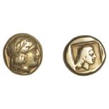 Greek Coinages, LESBOS, Mytilene, electrum Hekte or Sixth-Stater, c. 377-326, laureate head...