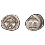 Greek Coinages, THRACE, Apollonia Pontica, Tetrobol, 450-350, anchor flanked by crayfish and...