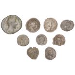 Miscellaneous Roman coins (9) [9]. Varied state, with collectors' tickets Â£60-Â£80