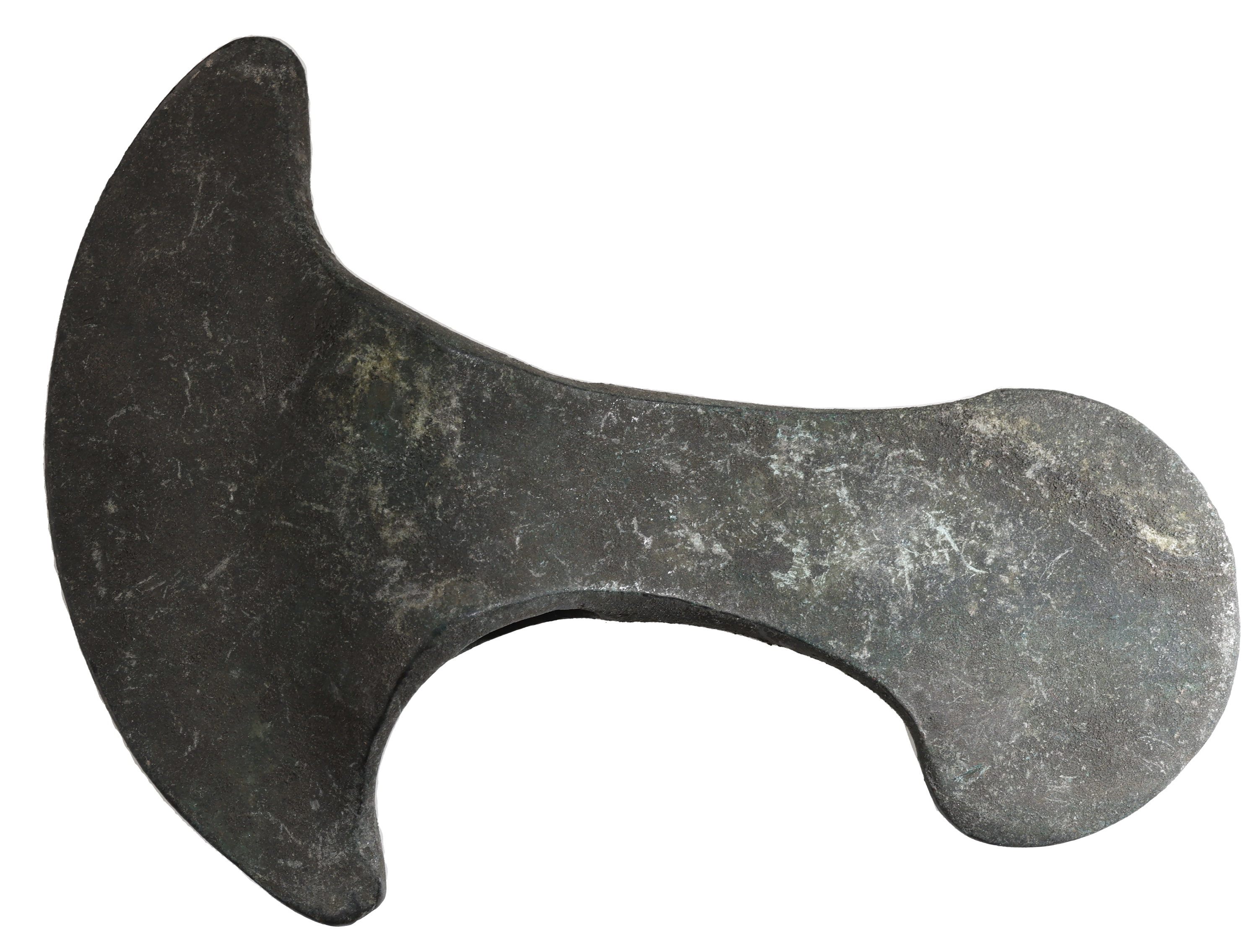 Near Eastern, bronze axe, c. 1,200 BC, 125mm x 93mm, oval sectioned shaft hole, expanded cur... - Image 3 of 4