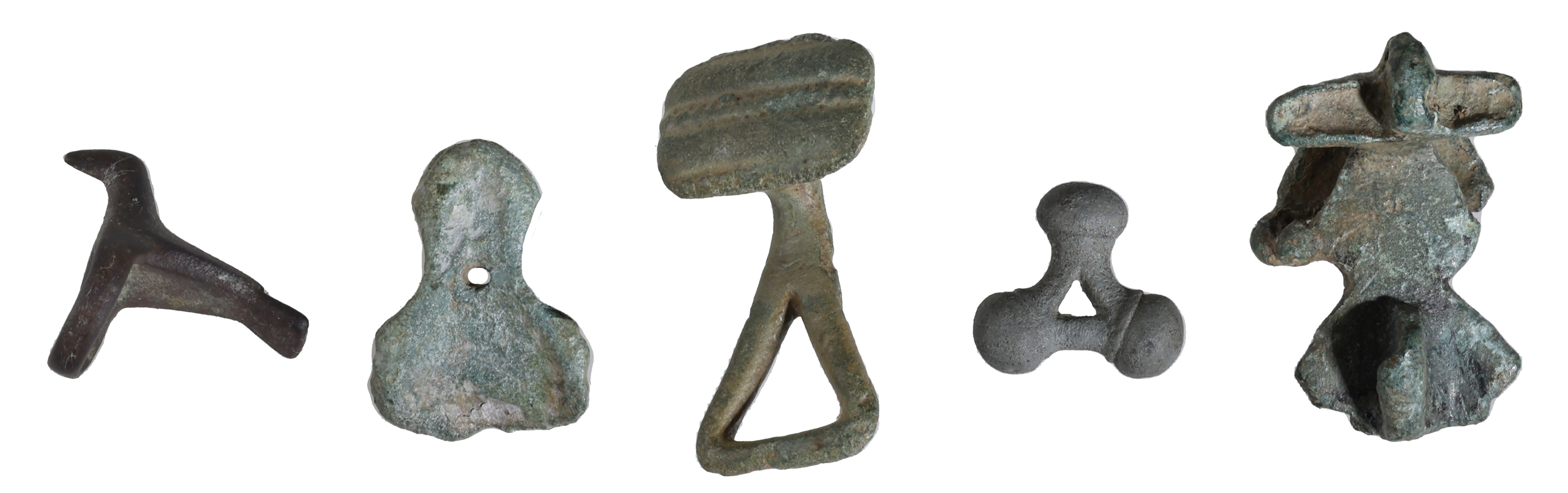 Celtic, bronze artefacts (5), early 1st century AD, including bucket mount of a bird with la... - Image 2 of 2