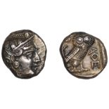 Greek Coinages, ATTICA, Athens, Tetradrachm, c. 353-294, helmeted head of Athena right, rev....