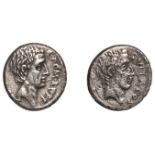 Roman Republican Coinage, Q. Pompeius Rufus, Denarius, c. 54, head of Sulla right, rev. bare...