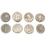 Roman Republican Coinage, Denarii (4), P. Clodius M.f. Turrinus (2), 42, different types, 3....