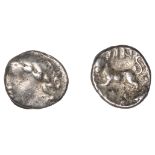 ATREBATES and REGNI, Tincomarus (25 BC - 10 AD), silver Unit, laureate bust left, rev. tin c...