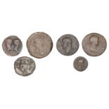 Roman Imperial Coinage, Divus Augustus (with Livia), Ã† 32mm, Colonia Romula (Spain), after A...
