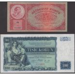 Narodni Banka Ceskoslovenska, 50 Korun, 1 October 1929, serial number 341027, also specimen...
