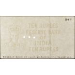 Reserve Bank of India, watermarked paper for 10 Rupees, ND (1944), annotated with the text â€œ...