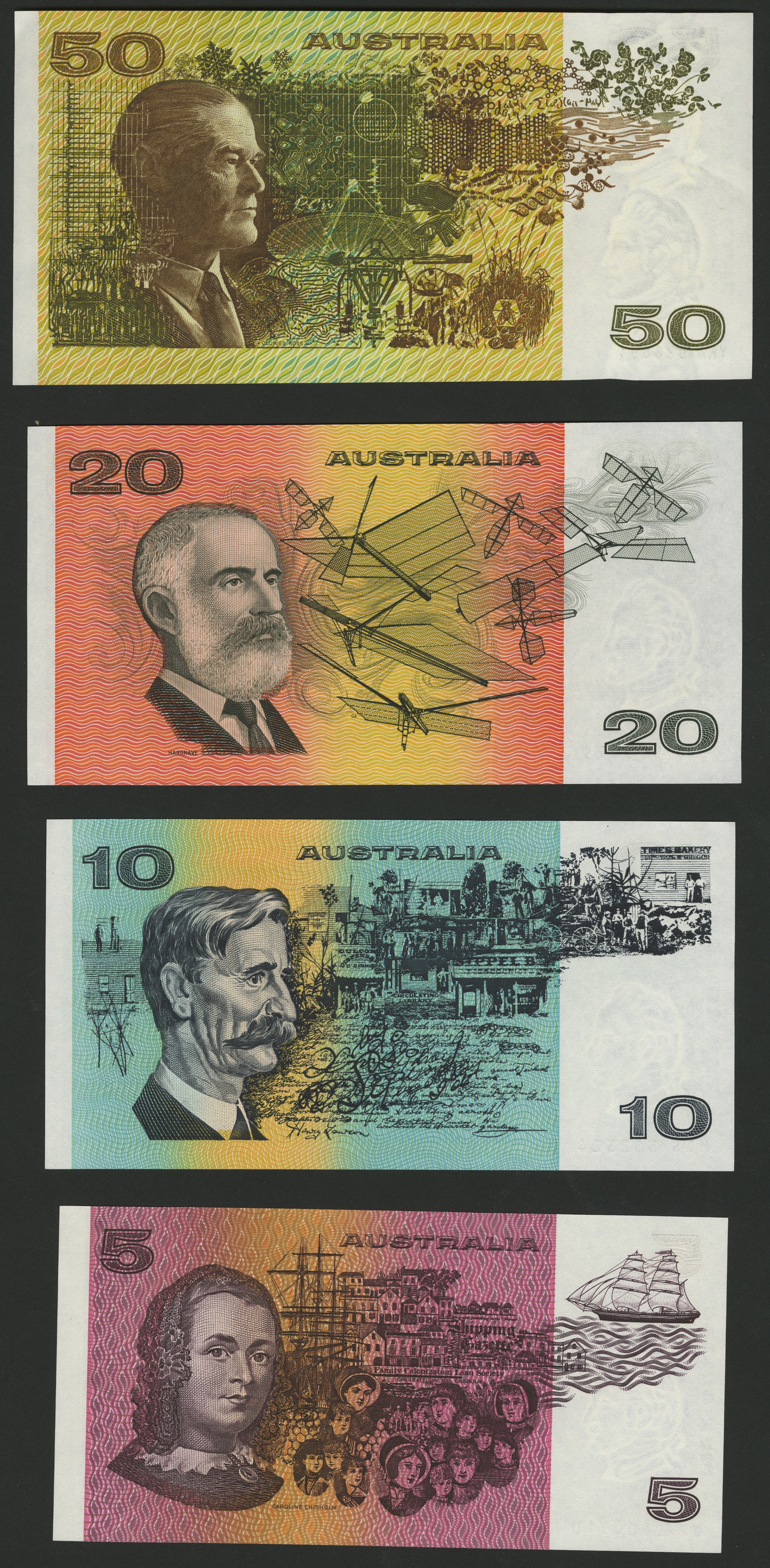 Reserve Bank of Australia, a group of the 1973-94 issue comprising $1, prefix CAV, Knight an... - Image 2 of 4