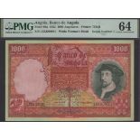 Banco de Angola, 1000 Angolares, 1 March 1952, serial number 13XD 00001, in PMG holder 64, c...