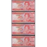 Eastern Caribbean Central Bank, $1, ND (1987), suffixes A, D, G, K, L, M, V, Jocobs signatur...