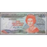 Eastern Caribbean Central Bank, $100, serial number A153005L, Jacobs signature, without Angu...