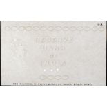 Reserve Bank of India, watermarked paper for 100 Rupees, ND (1938), annotated with the text...