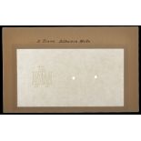 National Bank of Albania, three sets of watermarked paper for 5, 20 and 100 Franka Ari, ND (...