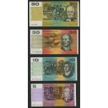 Reserve Bank of Australia, a group of the 1973-94 issue comprising $1, prefix CAV, Knight an...