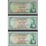 East Caribbean Currency Authority, a group of $5 (10), 1968-83, prefixes C1, C7, D11, D12, D...