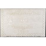 Reserve Bank of India, watermarked paper for 1000 Rupees, ND (1938), annotated with the text...