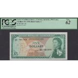 East Caribbean Currency Authority, $5, 1965, serial number A1 241593, first signature variet...