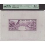 Central Bank of Cyprus, reverse proof for Â£10, ND (1977-85), in PMG holder 66 EPQ, gem uncir...