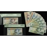 Eastern Caribbean Central Bank, a group from the 1993 Issue, $5 (6), suffixes A, D, L, M, U,...