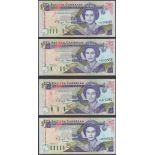 Eastern Caribbean Central Bank, $50, ND (1993), serial numbers A352060A, A300686K, A191325L,...