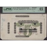 Government of India, proof 5 Rupees on larger format un-watermarked paper, Allahabad or Calc...
