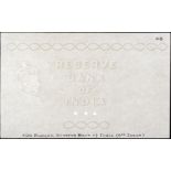 Reserve Bank of India, watermarked paper for 100 Rupees, ND (1938), annotated with the text...