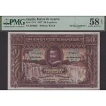 Banco de Angola, 50 Angolares, 1 June 1927, serial number 1F 00001, Saldanha and Guimaraes s...