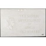 Government of India, watermarked paper for 10 Rupees (3), ND (1933), annotated on paper â€œ10...