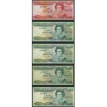 Eastern Caribbean Central Bank, $5, ND (1988), serial number A075044U, $5, (1988), Jacobs si...