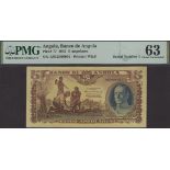 Banco de Angola, 5 Angolares, 1 January 1947, serial number 1zEZ 000001, in PMG holder 63, c...
