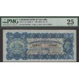 Commonwealth of Australia, Â£5, ND (1923), serial number Q/2 226487, Kell and Collins signatu...