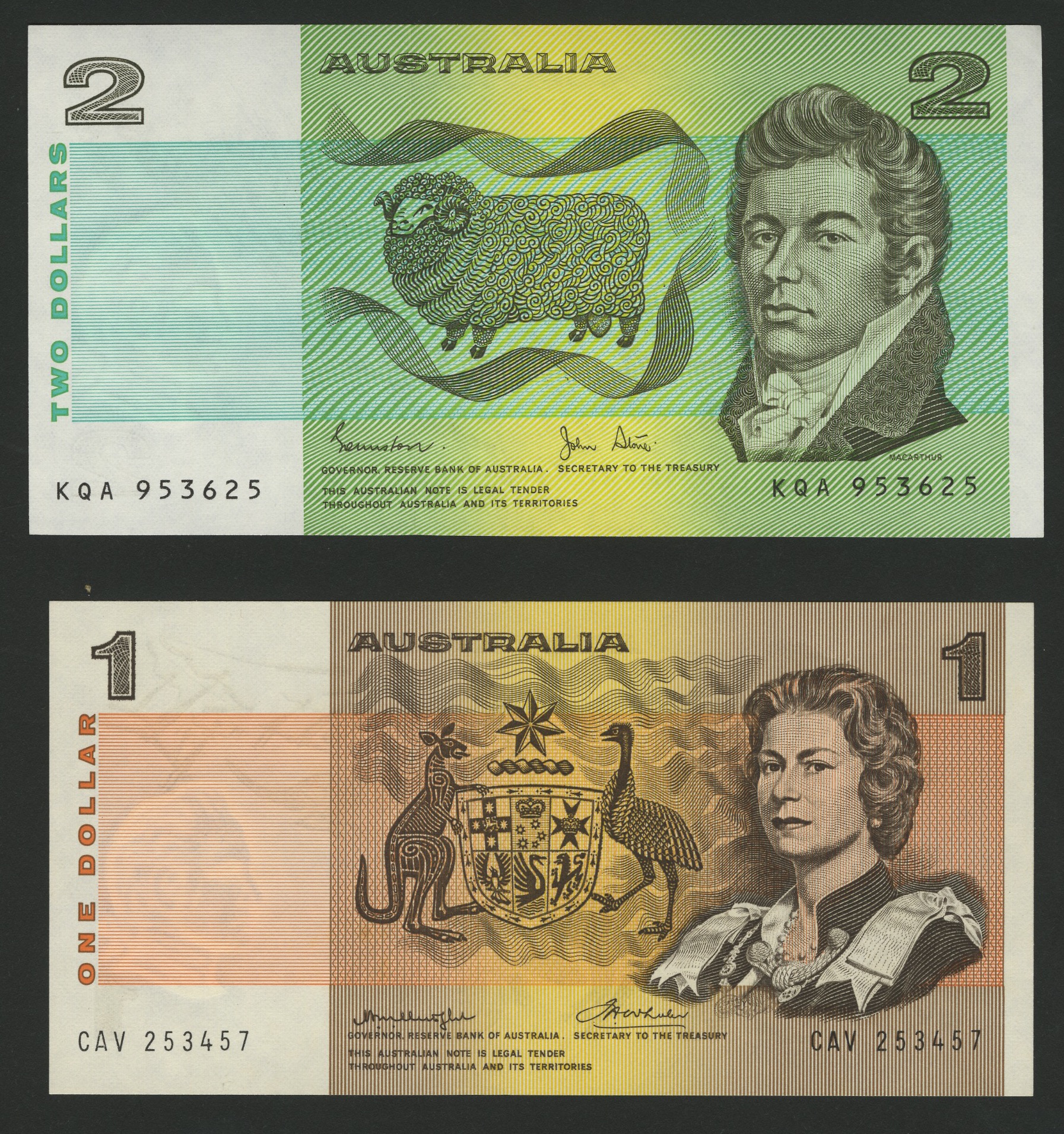 Reserve Bank of Australia, a group of the 1973-94 issue comprising $1, prefix CAV, Knight an... - Image 3 of 4